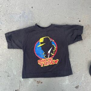 Vintage Dick Tracy Kids Black T-Shirt